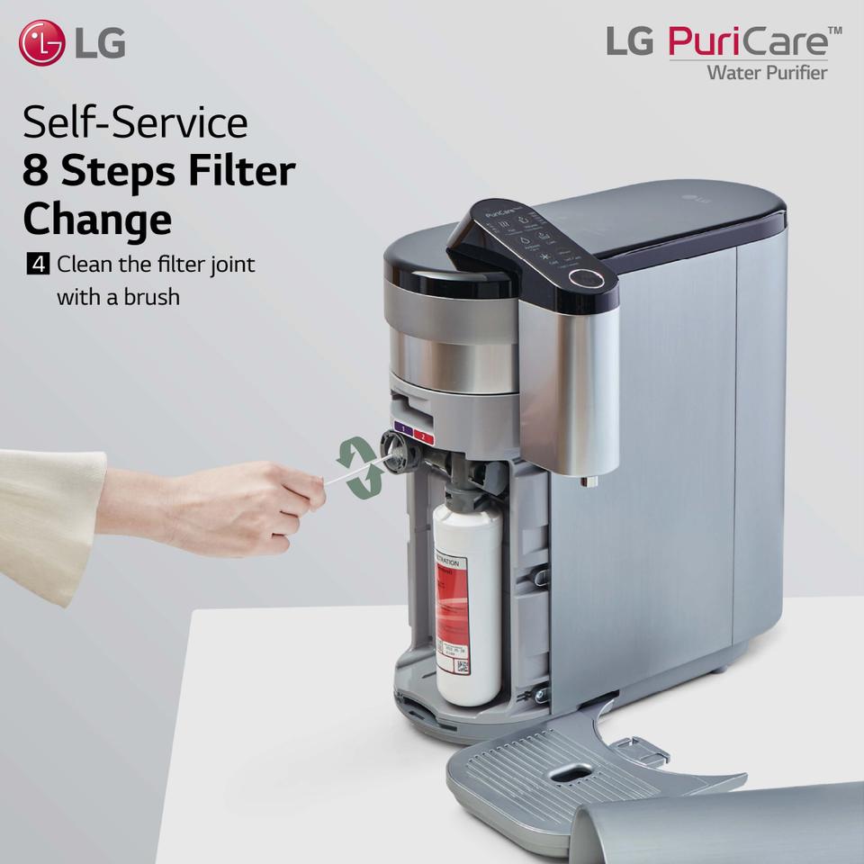 Clean the filter joint with a brush