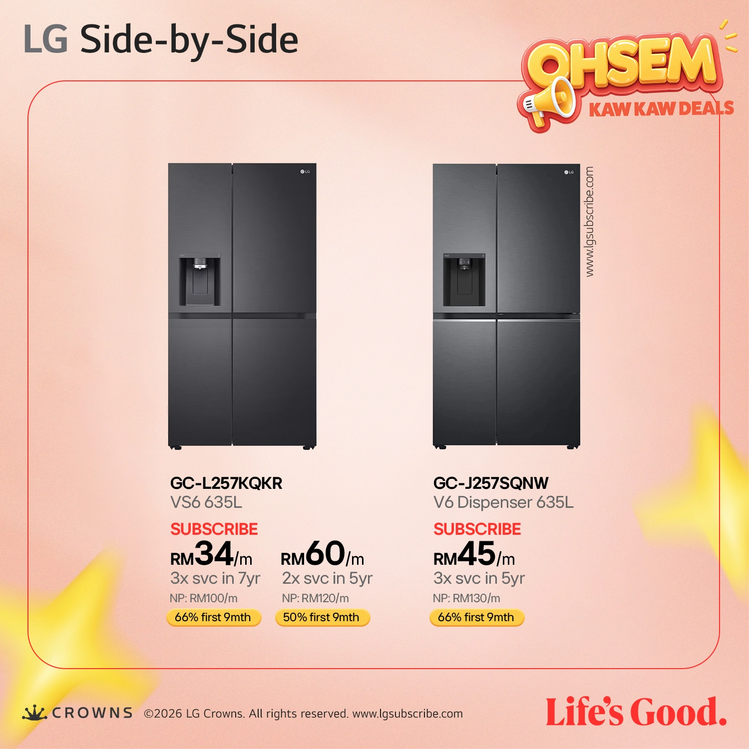 LG Side-by-Side - Refrigerator