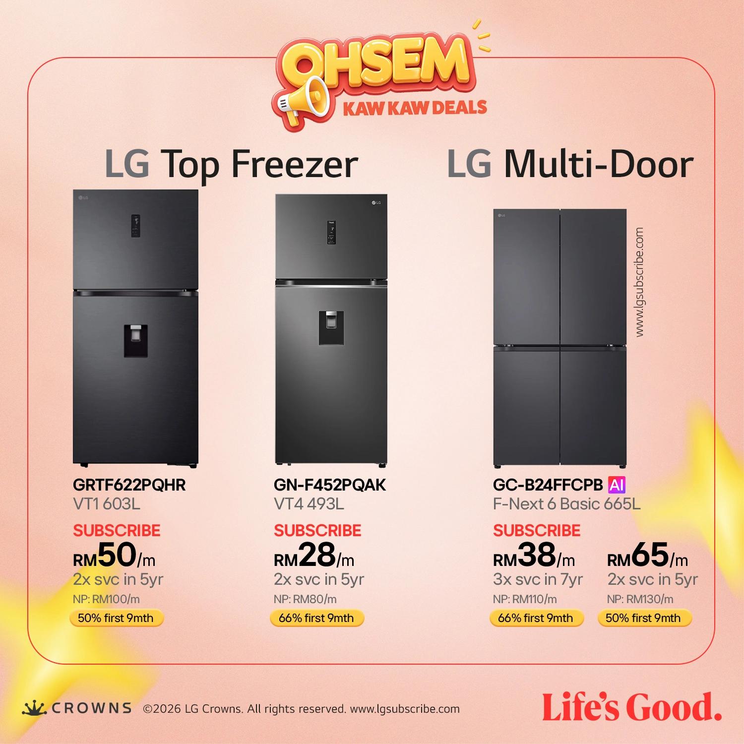 LG Top Freezer, LG Multi-Door - Refrigerator