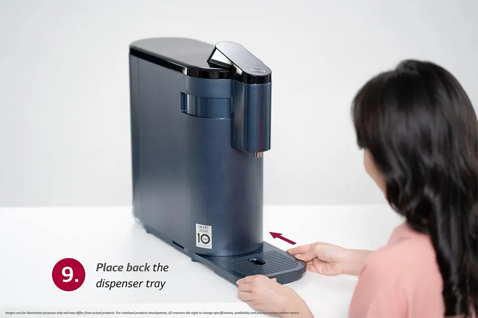 Place back the dispenser tray