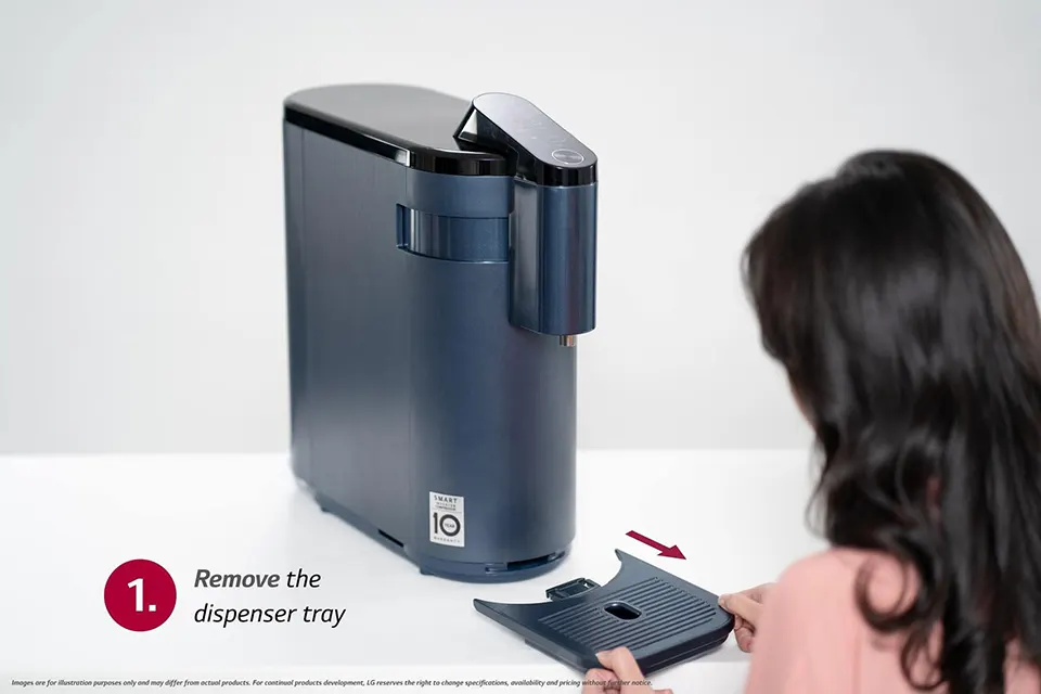 Remove the dispenser tray